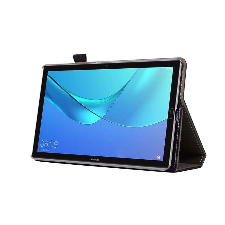 Wallet Stand Leather Case with Elastic Band for Huawei MediaPad M5 8 - Black-6