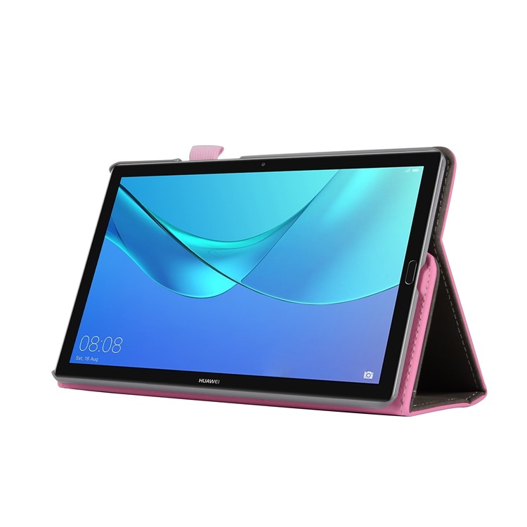Wallet Stand Leather Casing with Elastic Band for Huawei MediaPad M5 8 - Pink-6