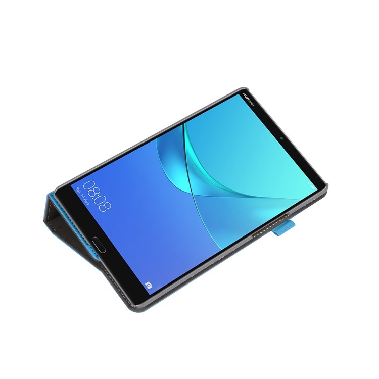 Wallet Stand Leather Protective Shell with Elastic Band for Huawei MediaPad M5 8 - Baby Blue-8
