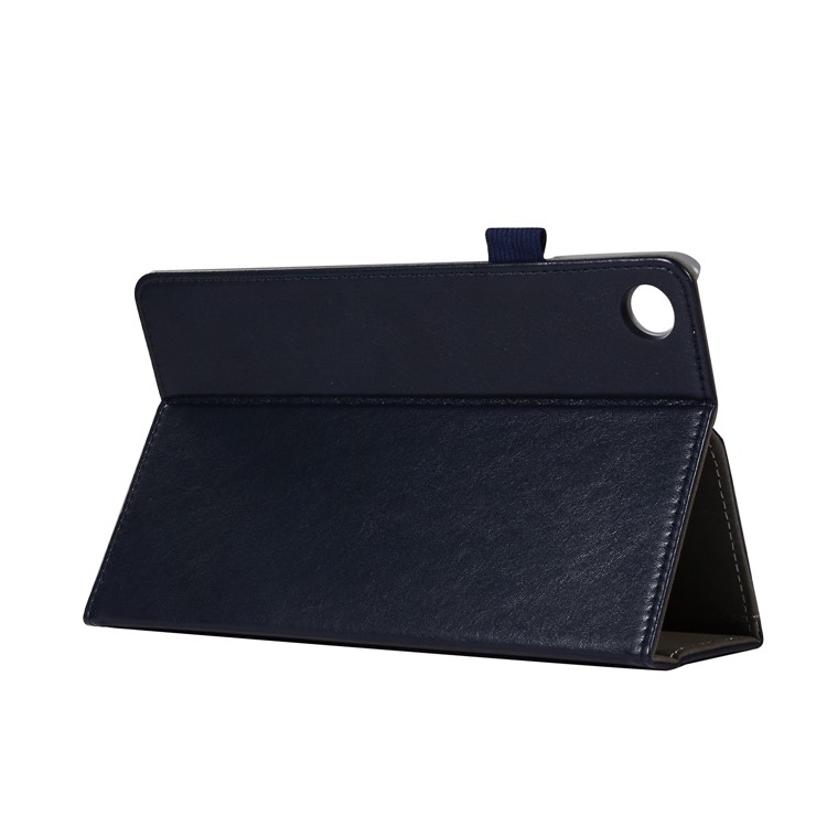 Wallet Stand Leather Protective Casing with Elastic Band for Huawei MediaPad M5 8 - Dark Blue-7