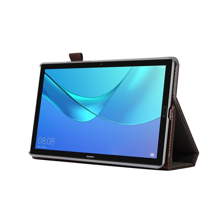 Wallet Stand Elastic Band Leather Case for Huawei MediaPad M5 8 - Brown-6