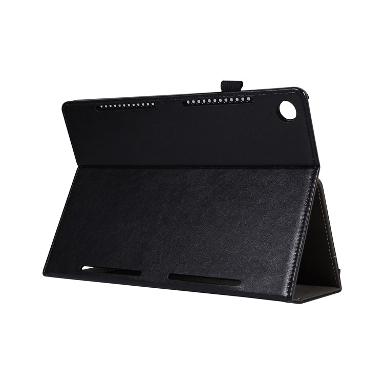 Wallet Stand Leather Case with Elastic Band for Huawei MediaPad M5 10/M5 10 (Pro) - Black-7