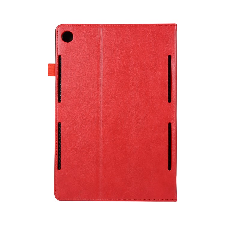 Wallet Stand Leather Cover with Elastic Band for Huawei MediaPad M5 10/M5 10 (Pro) - Red-4