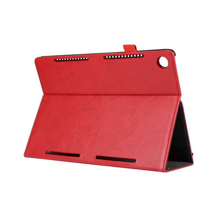 Wallet Stand Leather Cover with Elastic Band for Huawei MediaPad M5 10/M5 10 (Pro) - Red-7