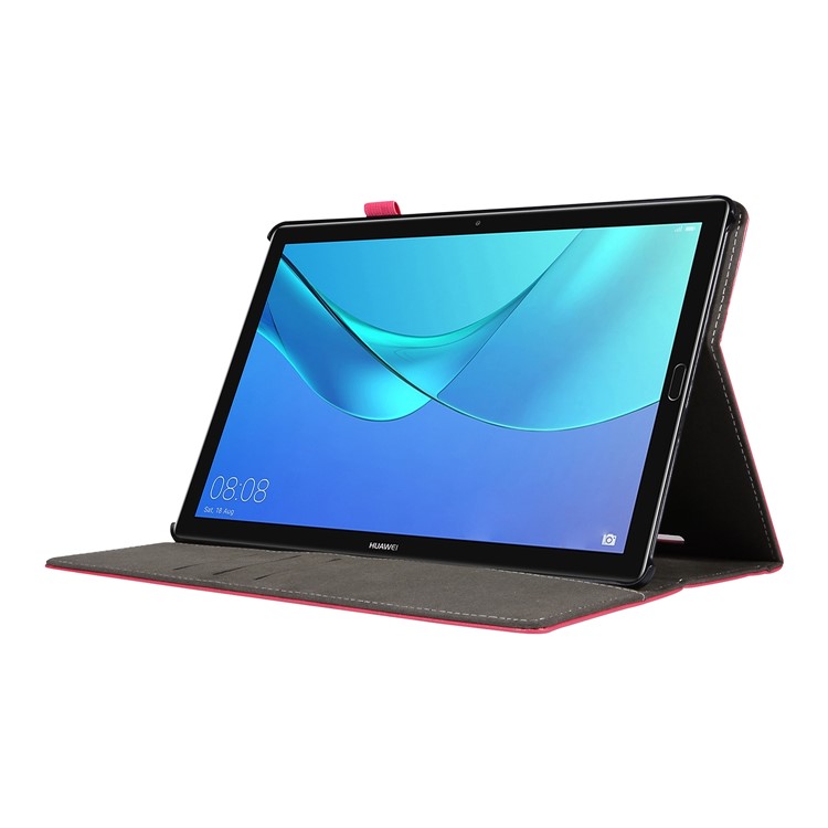 Wallet Stand Leather Shell with Elastic Band for Huawei MediaPad M5 10/M5 10 (Pro) - Rose-5