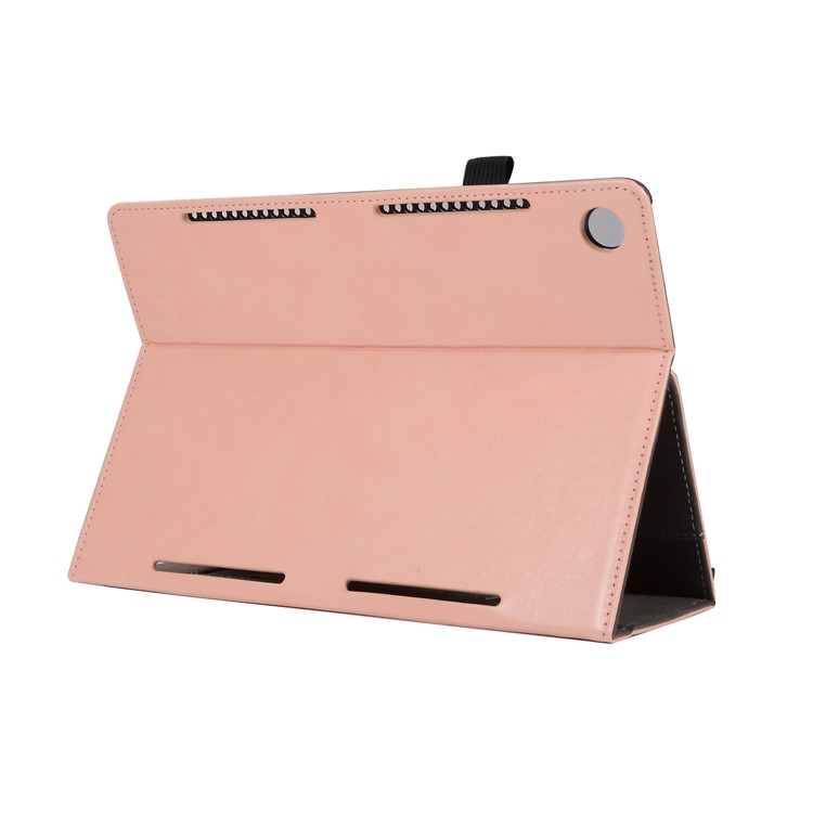 Wallet Stand Leather Protector Cover with Elastic Band for Huawei MediaPad M5 10/M5 10 (Pro) - Gold-7