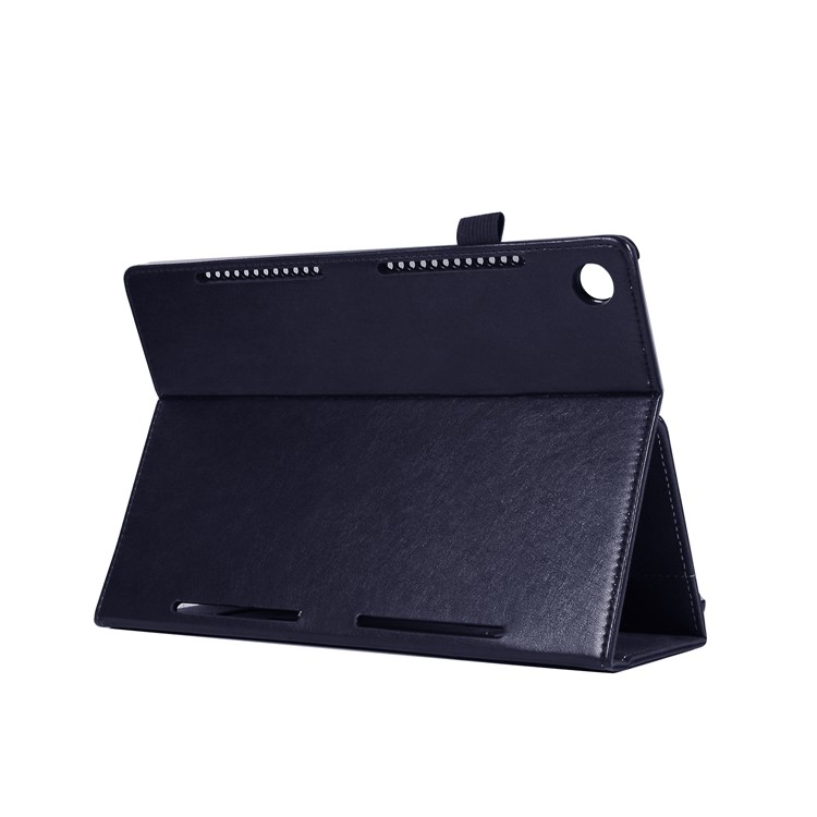 Wallet Stand Leather Tablet Cover Case with Elastic Band for Huawei MediaPad M5 10/M5 10 (Pro) - Dark Blue-7