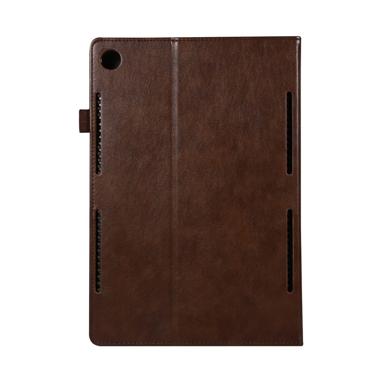 Wallet Stand Leather Case Shell with Elastic Band for Huawei MediaPad M5 10/M5 10 (Pro) - Brown-4