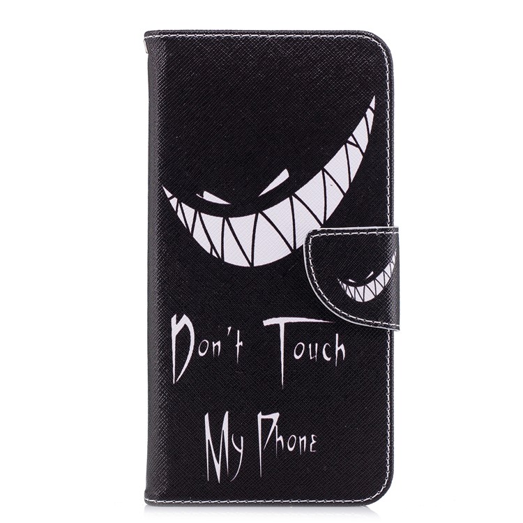 Pattern Printing Leather Wallet Cover for Huawei Honor 7C/Enjoy 8 /Y7 Prime (2018) - Do not Touch My Phone-2