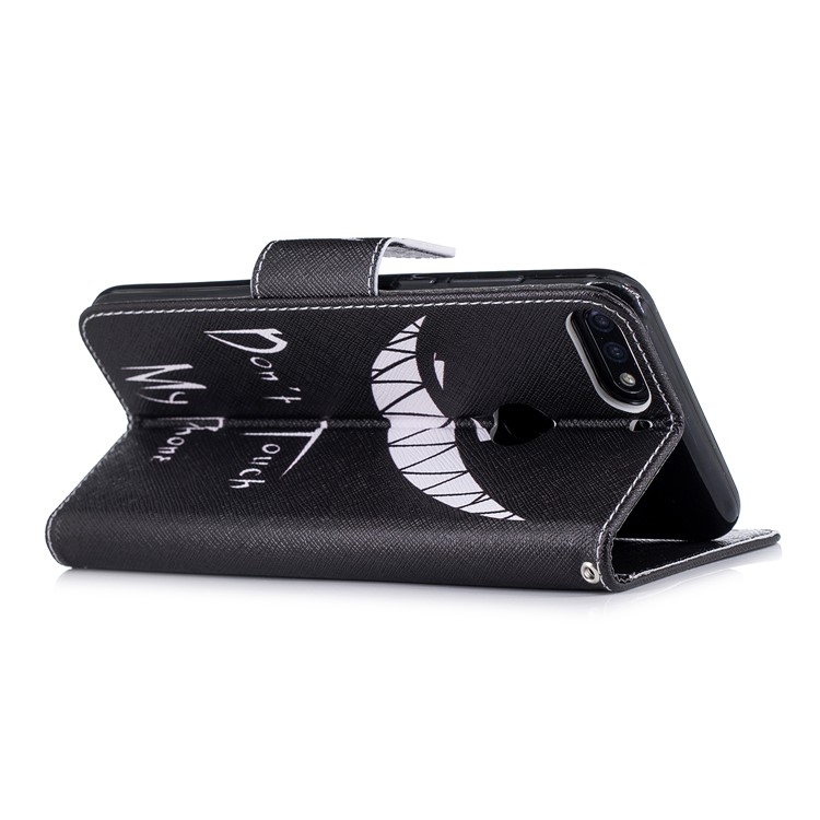 Pattern Printing Leather Wallet Cover for Huawei Honor 7C/Enjoy 8 /Y7 Prime (2018) - Do not Touch My Phone-4
