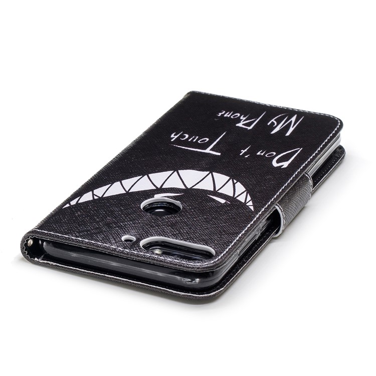 Pattern Printing Leather Wallet Cover for Huawei Honor 7C/Enjoy 8 /Y7 Prime (2018) - Do not Touch My Phone-7