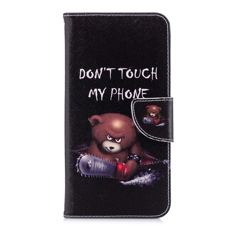 Pattern Printing Leather Card Holder Protection Flip Case for Huawei Honor 7C/Enjoy 8 /Y7 Prime (2018) - Brown Bear-2