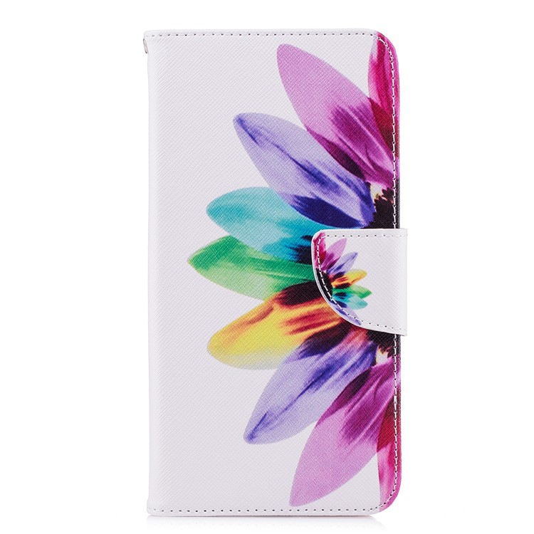 Pattern Printing Wallet Leather Stand Cover for Huawei Honor 7C/Enjoy 8 /Y7 Prime (2018) - Colorful Petals-2