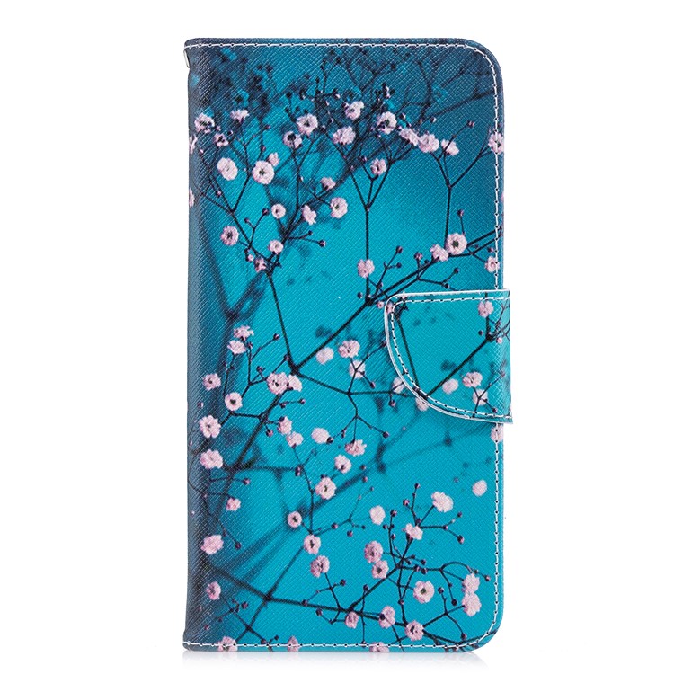 Pattern Printing Wallet Leather Stand Case for Huawei Y7 Prime (2018)/ Honor 7C/Enjoy 8 - Tree with Flowers-2