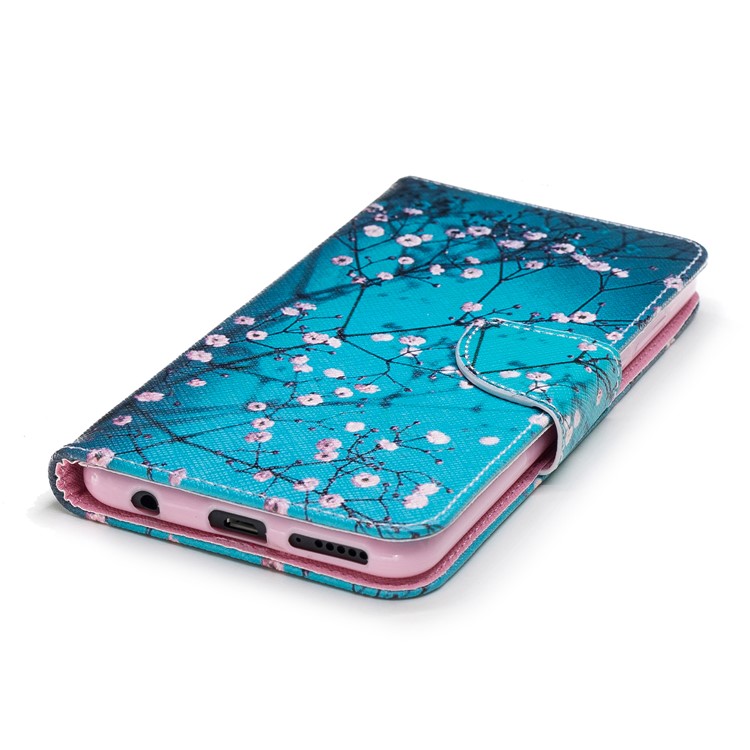 Pattern Printing Wallet Leather Stand Case for Huawei Y7 Prime (2018)/ Honor 7C/Enjoy 8 - Tree with Flowers-6