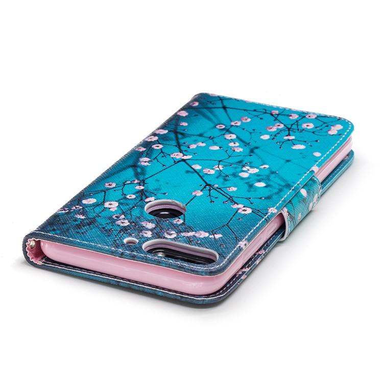 Pattern Printing Wallet Leather Stand Case for Huawei Y7 Prime (2018)/ Honor 7C/Enjoy 8 - Tree with Flowers-7