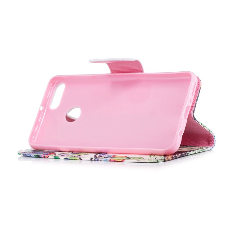 Pattern Printing PU Leather Wallet Flip Case for Huawei Y9 (2018) / Enjoy 8 Plus - Colorized Tree-5