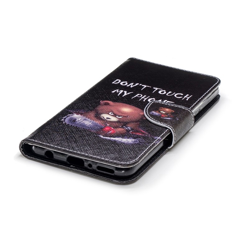 Pattern Printing Leather Card Holder Cover for Huawei Y9 (2018) / Enjoy 8 Plus - Brown Bear-6