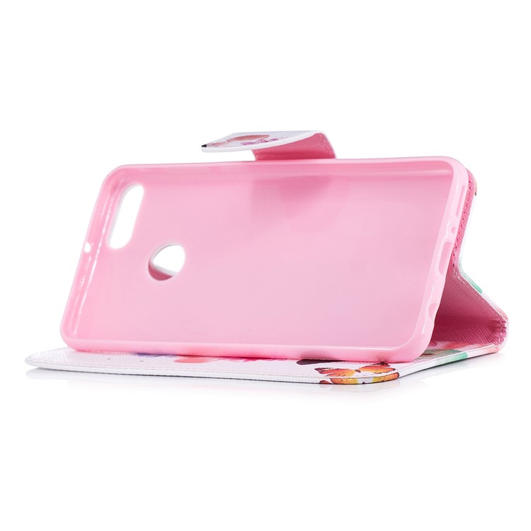Pattern Printing Leather Stand Wallet Cover Shell for Huawei Y9 (2018) / Enjoy 8 Plus - Vivid Butterflies-5