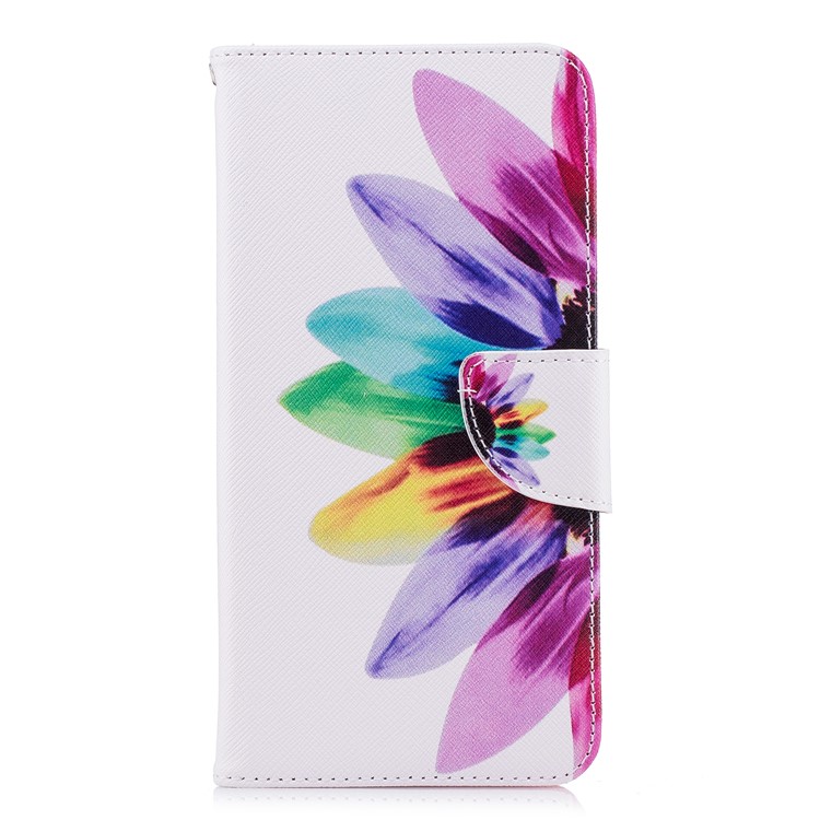 Pattern Printing Wallet Leather Protection Phone Cover for Huawei Y9 (2018) / Enjoy 8 Plus - Colorful Petals-2
