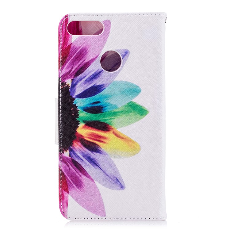 Pattern Printing Wallet Leather Protection Phone Cover for Huawei Y9 (2018) / Enjoy 8 Plus - Colorful Petals-3