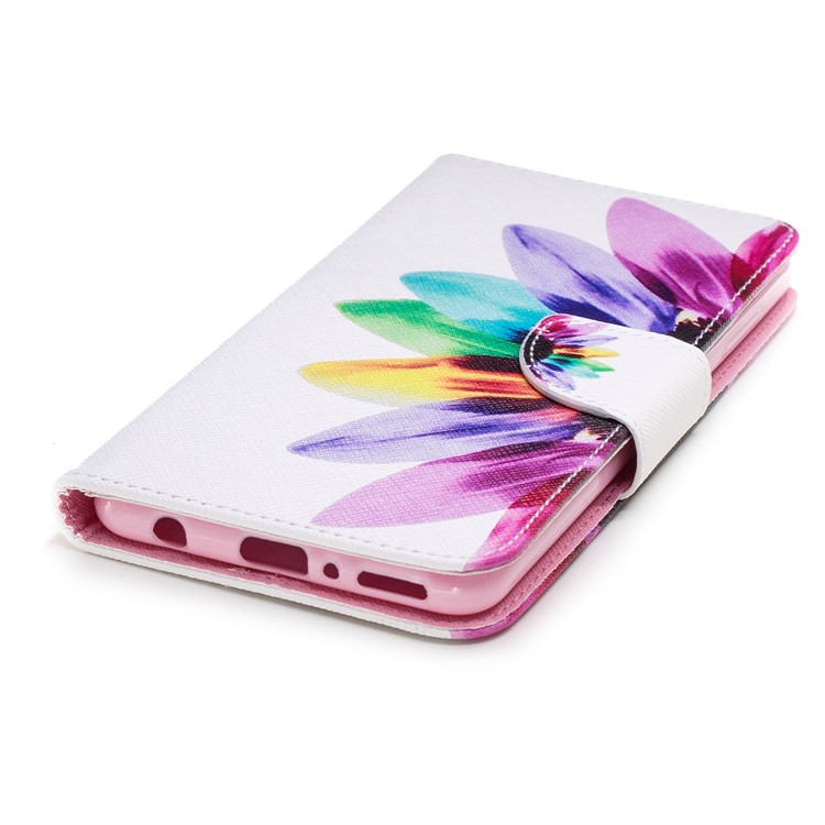 Pattern Printing Wallet Leather Protection Phone Cover for Huawei Y9 (2018) / Enjoy 8 Plus - Colorful Petals-6
