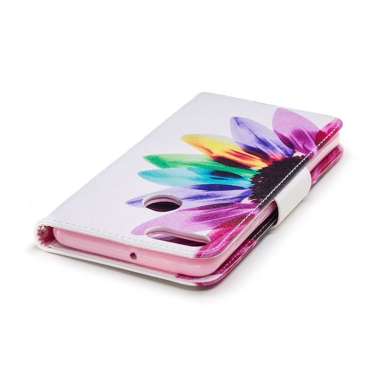 Pattern Printing Wallet Leather Protection Phone Cover for Huawei Y9 (2018) / Enjoy 8 Plus - Colorful Petals-7