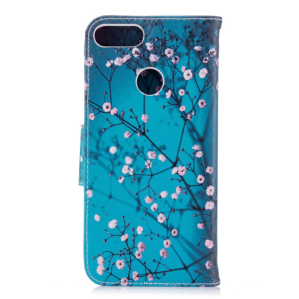 Pattern Printing PU Leather Wallet Stand Cover Case for Huawei P Smart/Enjoy 7S - Wintersweet-3