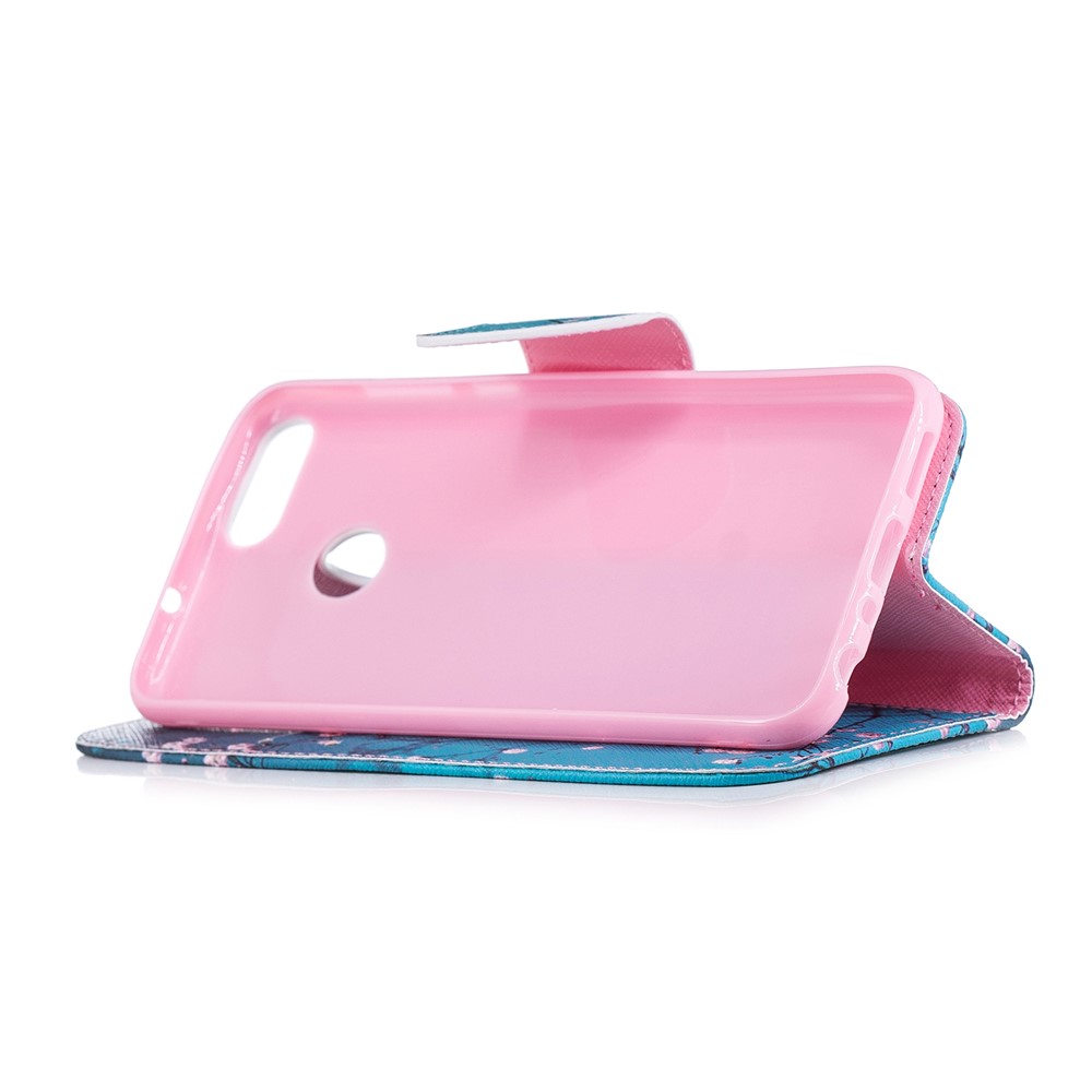 Impresión de Patrones PU Cuero de Cuero Case de Cubierta Para Huawei P Smart/disfrutar 7s - Sweet de Invierno