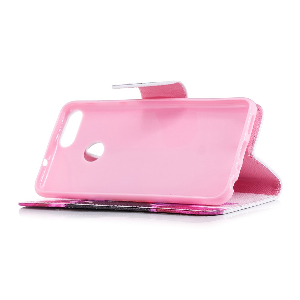 Pattern Printing PU Leather Wallet Stand Shell for Huawei P Smart/Enjoy 7S - Colorful Petals-5