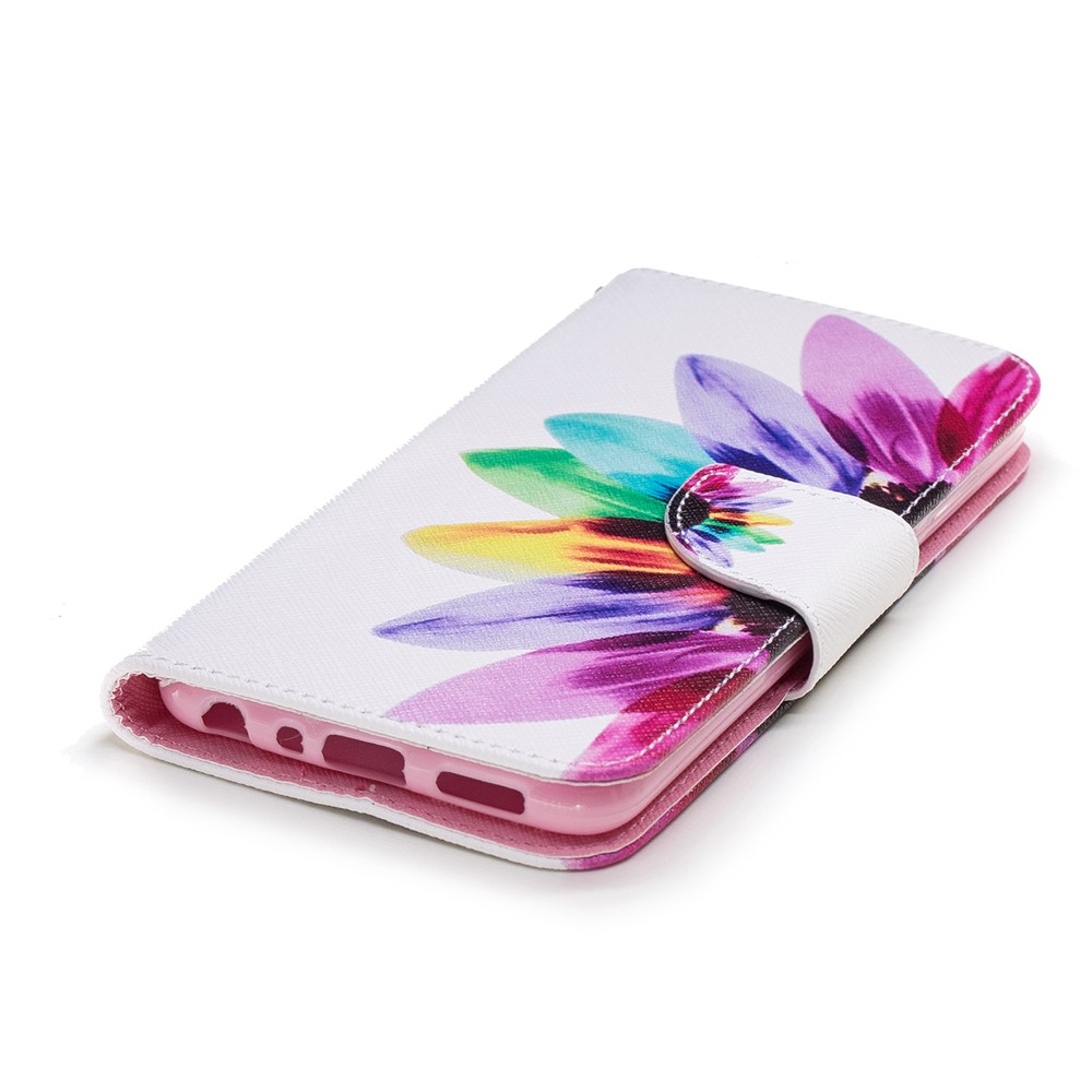 Pattern Printing PU Leather Wallet Stand Shell for Huawei P Smart/Enjoy 7S - Colorful Petals-6