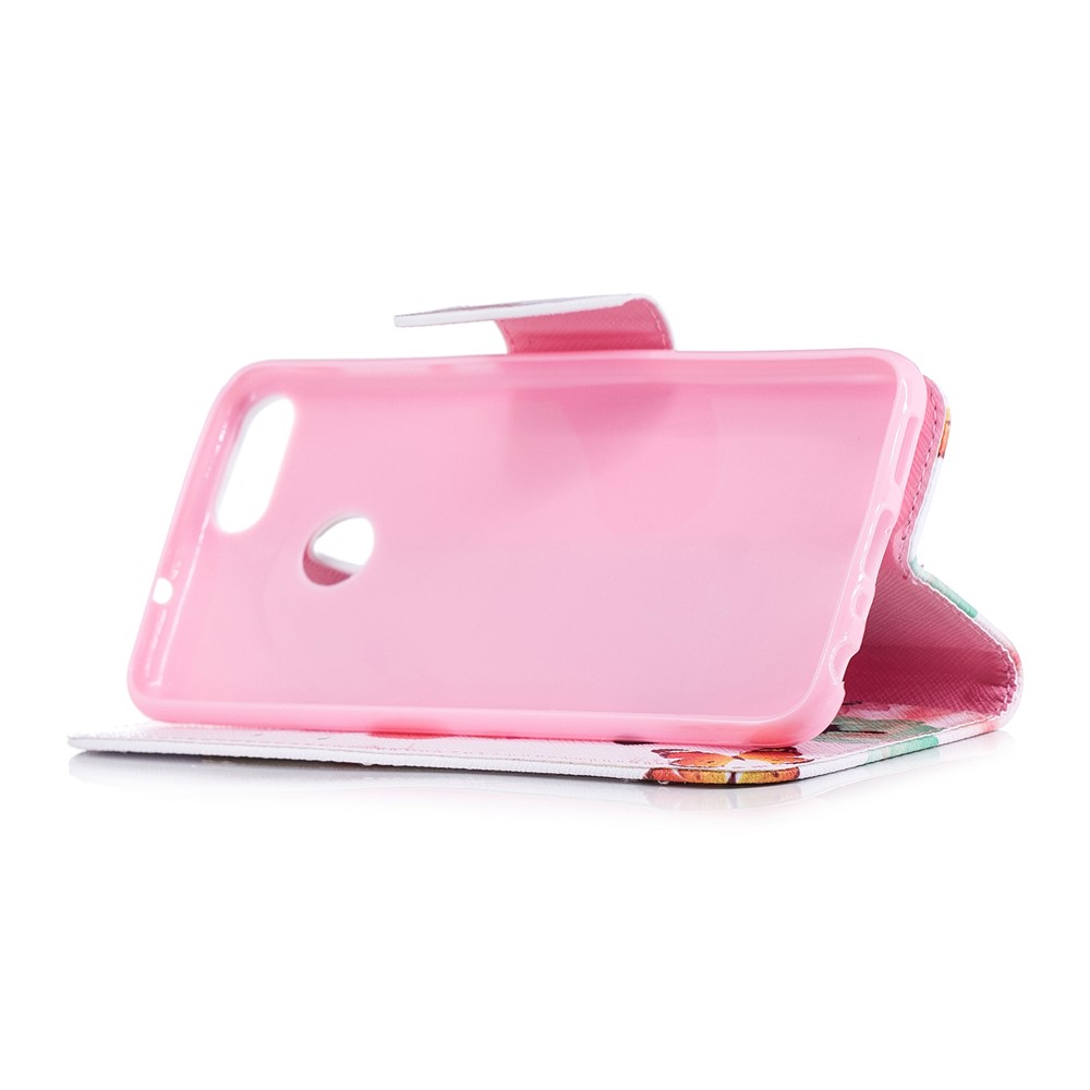 Pattern Printing PU Leather Wallet Stand Cell Phone Case for Huawei P Smart/Enjoy 7S - Butterflies and Flowers-5