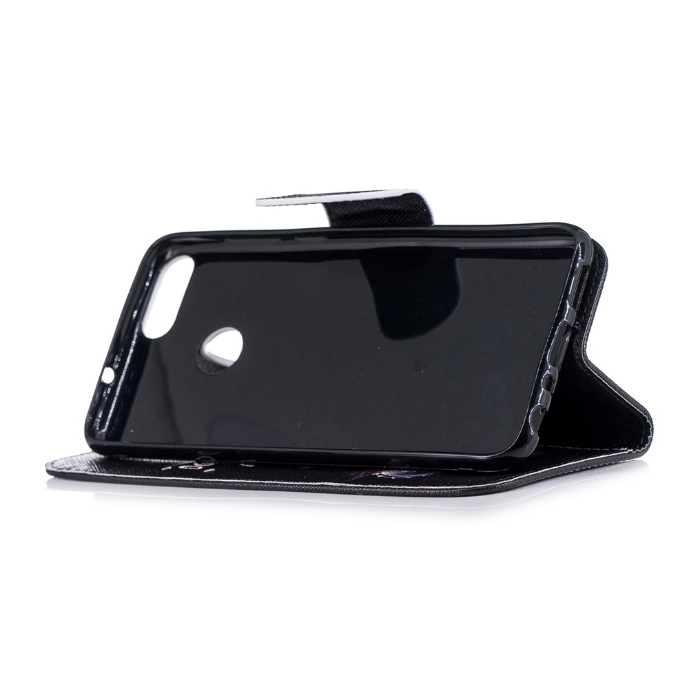 Patrón De Impresión De Cuero De La PU Soporte De La Cáscara Del Teléfono Celular Para Huawei P Inteligente / Enjoy 7S - Soportar Y No Tocar Mi Teléfono-5