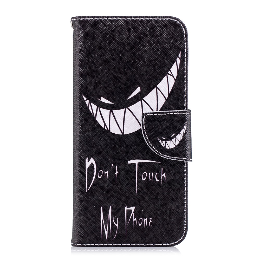 Pattern Printing PU Leather Wallet Stand Protective Case for Huawei P Smart/Enjoy 7S - Angry Face-2