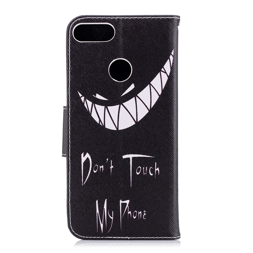 Pattern Printing PU Leather Wallet Stand Protective Case for Huawei P Smart/Enjoy 7S - Angry Face-3