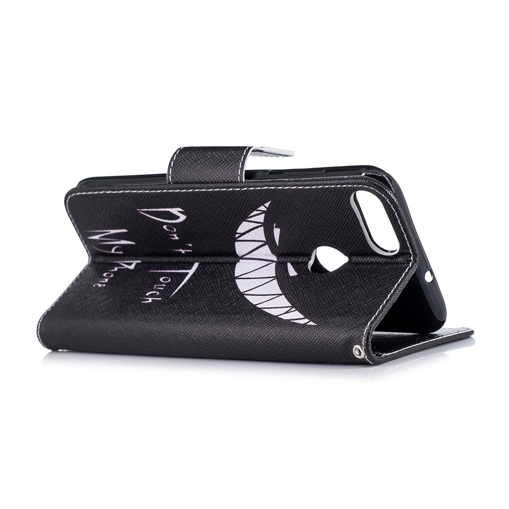 Pattern Printing PU Leather Wallet Stand Protective Case for Huawei P Smart/Enjoy 7S - Angry Face-4