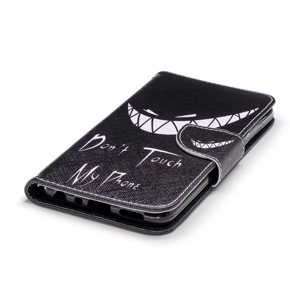 Pattern Printing PU Leather Wallet Stand Protective Case for Huawei P Smart/Enjoy 7S - Angry Face-6