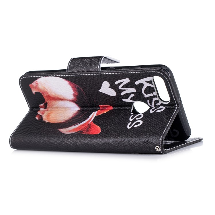 Pattern Printing Leather Wallet Case for Huawei Y9 (2018) / Enjoy 8 Plus - Kiss My Ass-4