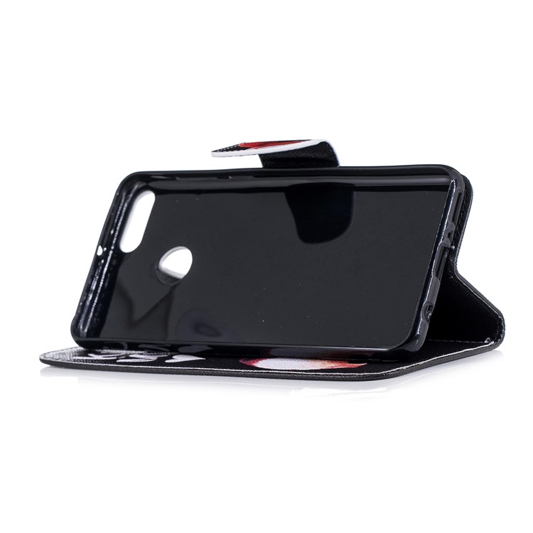 Pattern Printing Leather Wallet Case for Huawei Y9 (2018) / Enjoy 8 Plus - Kiss My Ass-5