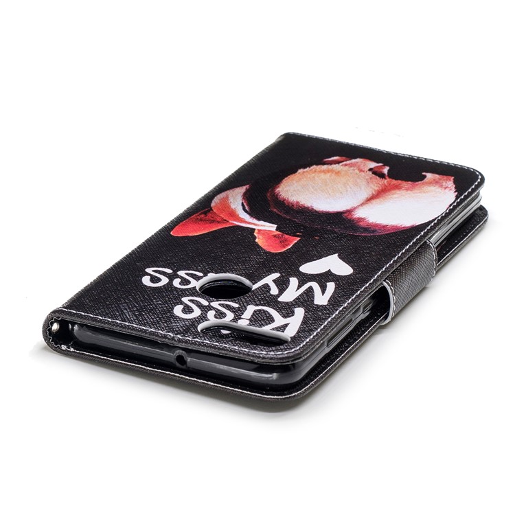 Pattern Printing Leather Wallet Case for Huawei Y9 (2018) / Enjoy 8 Plus - Kiss My Ass-7