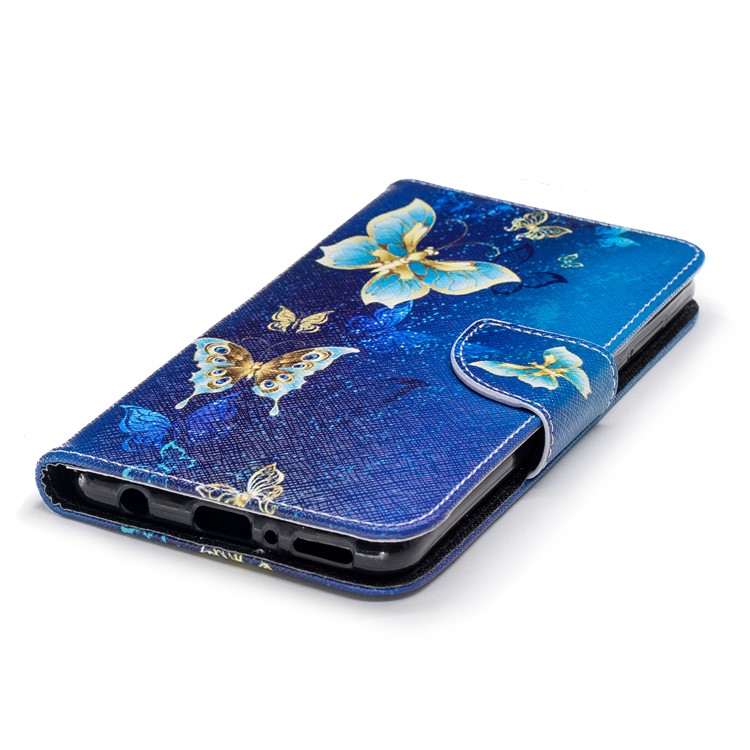 Pattern Printing Leather Stand Cover with Card Slots for Huawei Y9 (2018) / Enjoy 8 Plus - Butterfly Pattern-6