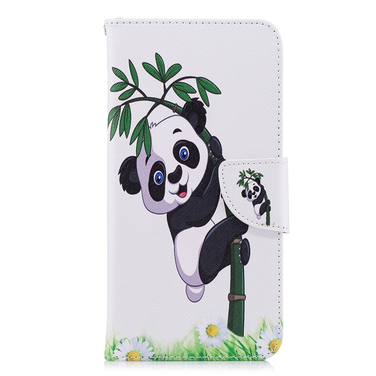 Pattern Printing Magnetic Leather Shell Case for Huawei Y9 (2018) / Enjoy 8 Plus - Panda Pattern-2