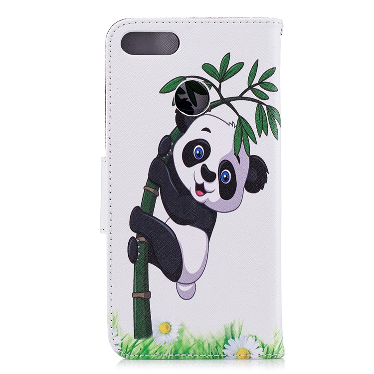 Pattern Printing Magnetic Leather Shell Case for Huawei Y9 (2018) / Enjoy 8 Plus - Panda Pattern-3