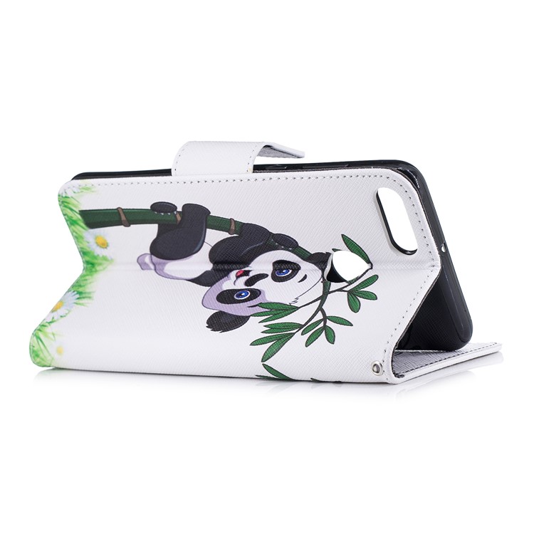 Pattern Printing Magnetic Leather Shell Case for Huawei Y9 (2018) / Enjoy 8 Plus - Panda Pattern-4
