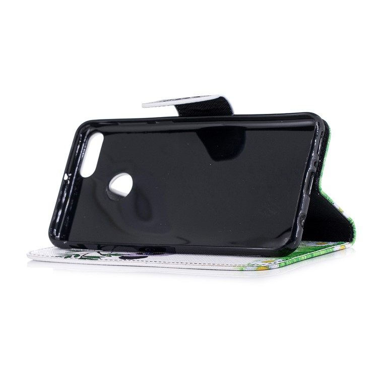 Pattern Printing Magnetic Leather Shell Case for Huawei Y9 (2018) / Enjoy 8 Plus - Panda Pattern-5