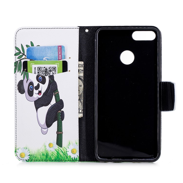 Pattern Printing Magnetic Leather Shell Case for Huawei Y9 (2018) / Enjoy 8 Plus - Panda Pattern-8