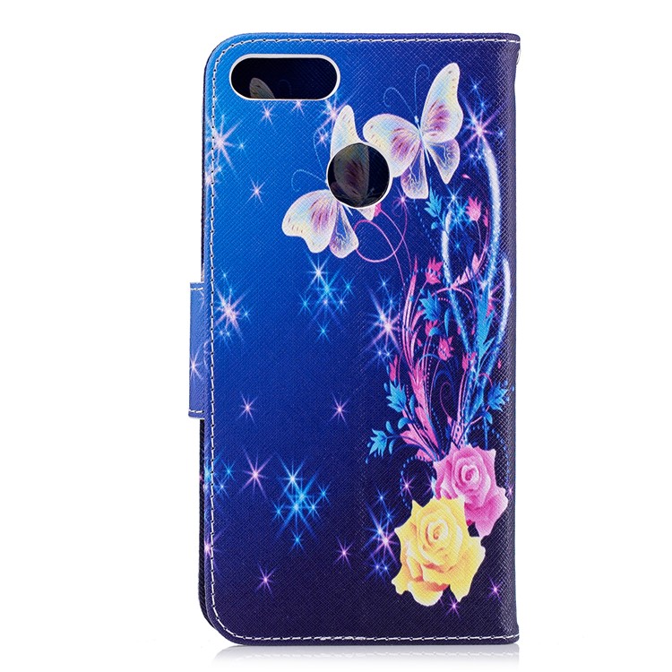 Pattern Printing Magnetic Leather Cell Phone Case for Huawei Y9 (2018) / Enjoy 8 Plus - Elegant Butterflies-3
