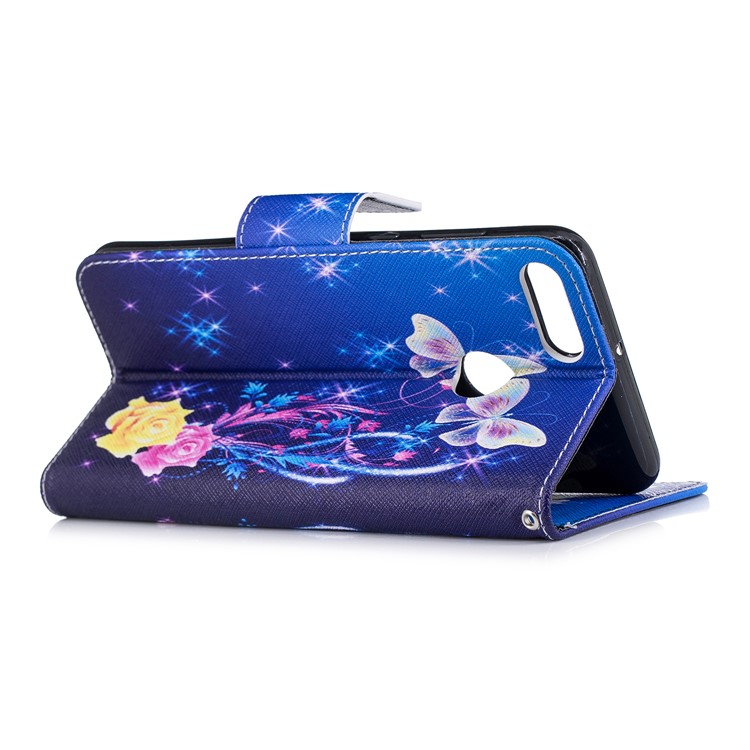 Pattern Printing Magnetic Leather Cell Phone Case for Huawei Y9 (2018) / Enjoy 8 Plus - Elegant Butterflies-4