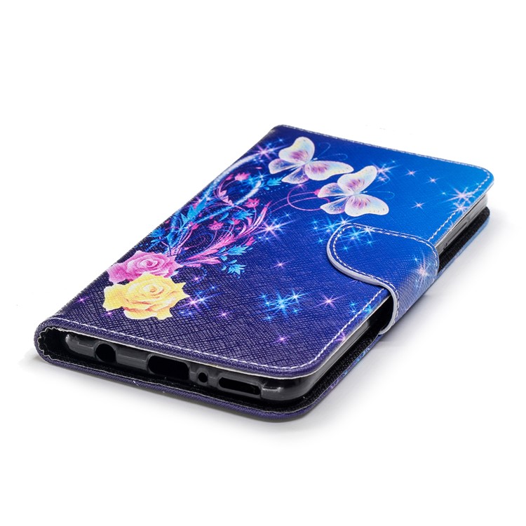 Pattern Printing Magnetic Leather Cell Phone Case for Huawei Y9 (2018) / Enjoy 8 Plus - Elegant Butterflies-6