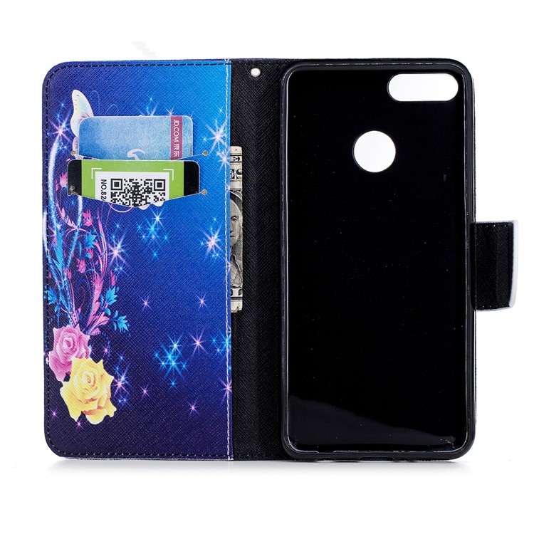 Pattern Printing Magnetic Leather Cell Phone Case for Huawei Y9 (2018) / Enjoy 8 Plus - Elegant Butterflies-8
